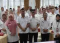 Birokrasi Sumbar Diupgrade! Pemerintah Pusat dan Daerah Sepakat Tingkatkan Kualitas ASN 7 Wagub Sumbar Vasko Ruseimy saat rakor kepegawaian di Auditorium Gubernur. (dok. adpsb)