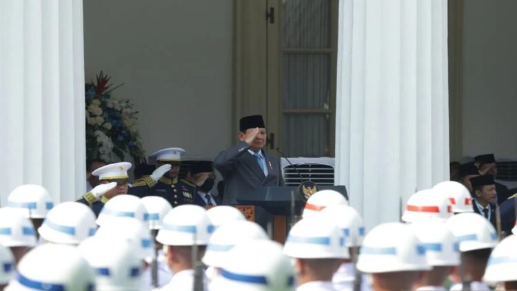 Presiden memimpin upacara peringatan Hari Lahir Pancasila di Gedung Pancasila, Kantor Kementerian Luar Negeri, Jakarta, Senin (2/6/2025). ANTARA/HO-Tim Media Presiden Prabowo Subianto.