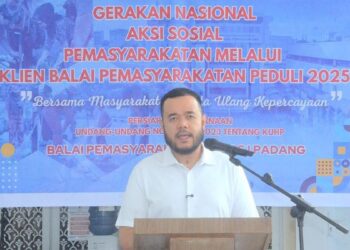 Wako Fadly Amran beri sambutan dalam gerakan nasional aksi sosial pemasyarakatan. (dok. Prokopim)