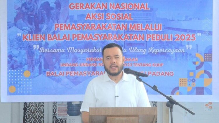 Wako Fadly Amran beri sambutan dalam gerakan nasional aksi sosial pemasyarakatan. (dok. Prokopim)
