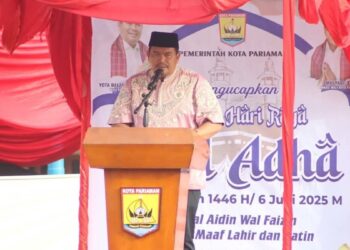 Wako Yota Balad beri sambutan jelang kutbah Idul Adha dimulai. (dok. istimewa)