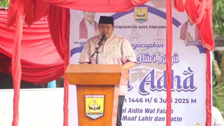 Wako Yota Balad beri sambutan jelang kutbah Idul Adha dimulai. (dok. istimewa)