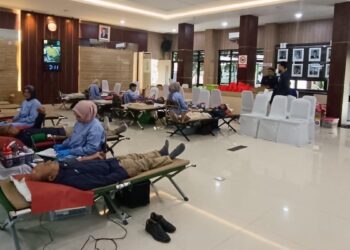 PLN UID Sumbar dan PMI Padang Gelar Aksi Donor Darah, Terkumpul 132 Kantong 7 Donor darah di PLN UID Sumbar. (dok. Humas)