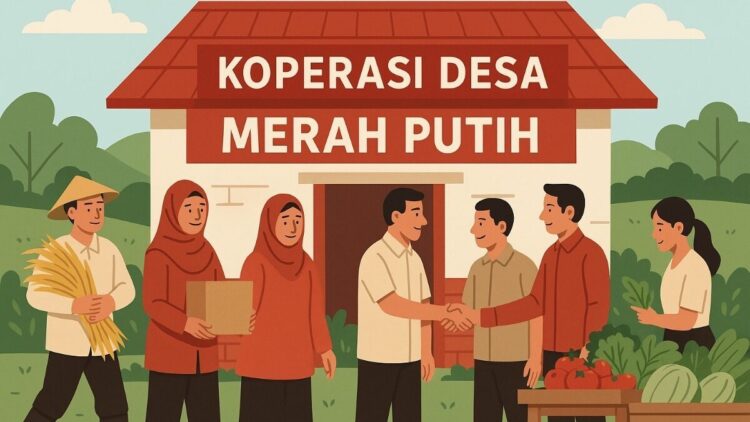 ilustrasi Koperasi Desa (Kopdes) Merah Putih. (dok. dibuat dengan AI)