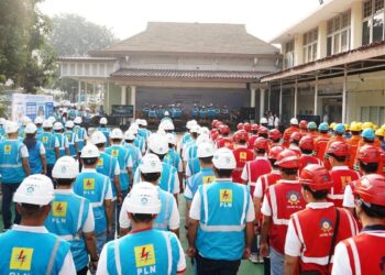 Suasana apel siaga pengamanan pasokan listrik selama Idul Adha. (dok. istimewa)