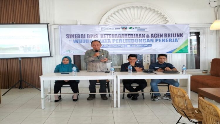 Sosialisasi BRILink dari BRI Dharmasraya dengan BPJS Ketenagakerjaan. (dok. istimewa)