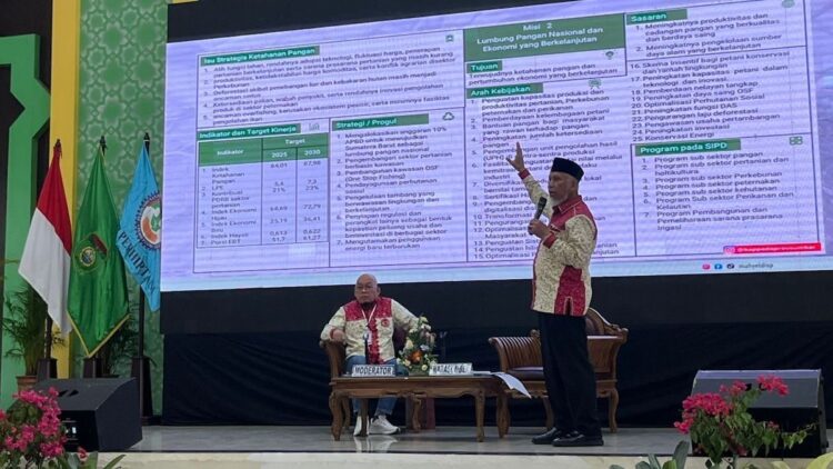 Gubernur Mahyeldi saat menyampaikan narasi terkait pertanian. (dok. adpsb)
