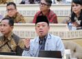 Menteri ATR/BPN Nusron Wahid saat hearing dengan Komisi II DPR RI. (dok. istimewa)