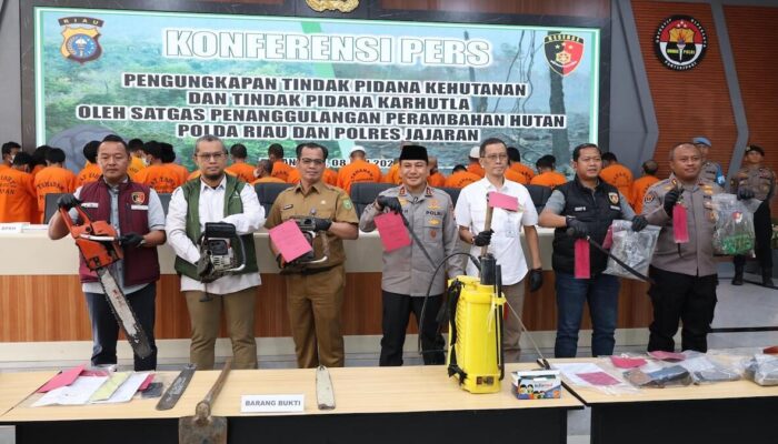 Polda Riau Tangkap 46 Tersangka Kejahatan Kehutanan, Luas Lahan Terbakar Capai 66 Hektare