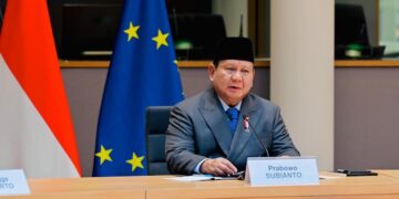 Presiden Prabowo saat pertemuan dengan Uni Eropa. (dok. PCO)