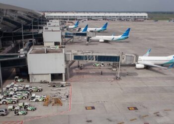 Suasana pesawat yang bersiap mengangkut penumpang di Bandara Soekarno-Hatta, Jakarta. (dok. Infopublik)