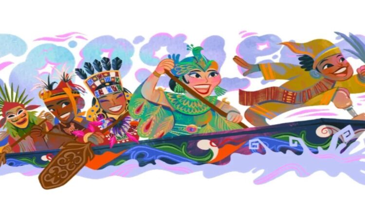 Tradisi Pacu Jalur Hiasi Google Doodle Spesial HUT RI ke-80 1 Ilustrasi Google Doodle spesial memperingati Hari Ulang Tahun ke-80 Republik Indonesia yang menampilkan tradisi Pacu Jalur dari Riau. (ANTARA/Google)