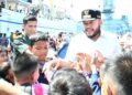 KRI Bima Suci merapat ke Teluk Bayur dalam rangka HJK ke-356 Kota Padang. (dok. Prokopim)