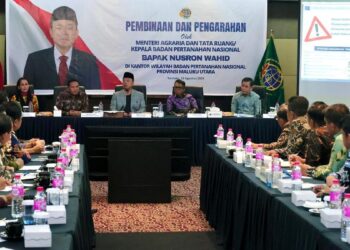 Menteri ATR/BPN Nusron Wahid datang ke Maluku Utara (Malut) untuk lakukan koordinasi dan sosialisasi terkait sertifikasi tanah. (dok. istimewa)