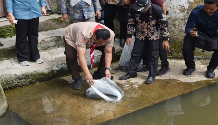 Wali Kota dan Anggota DPR RI Tebar Benih Ikan di Dua Titik di Pariaman