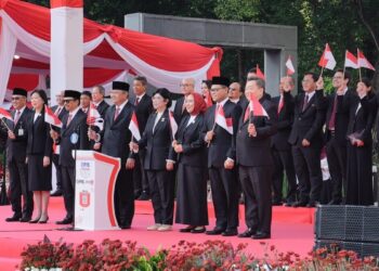 Jajaran pimpinan Bank Indonesia saat upacara HUT RI ke-80. (dok. istimewa)