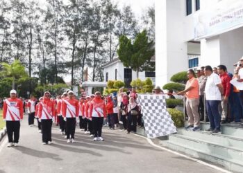 Lomba gerak jalan di Pemko Pariaman untuk peringatan HUT RI ke-80. (dok. istimewa)