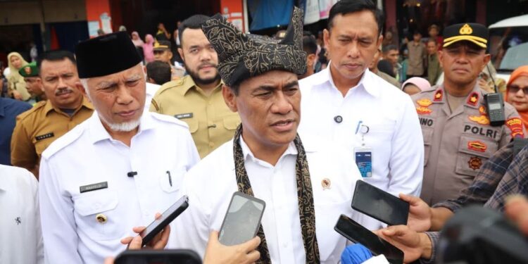 Mentan Amran Sulaiman mengunjungi Pasar Lubuk Buaya, Kota Padang. (dok. adpsb)