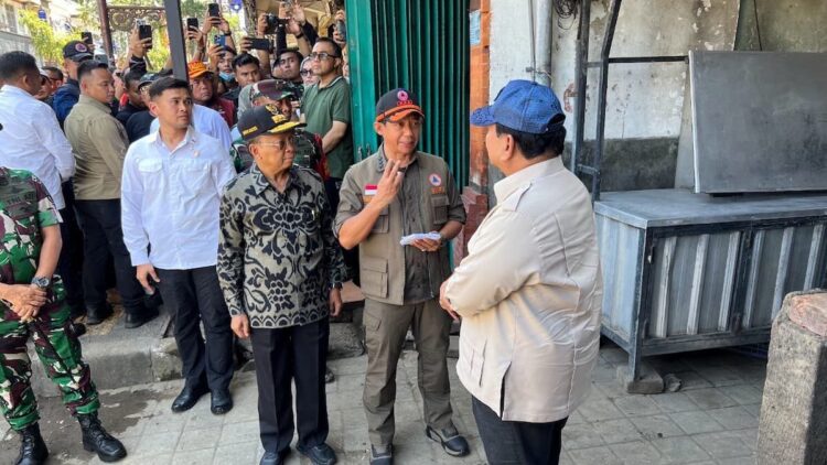 Presiden Prabowo tinjau lokasi banjir di Denpasar. (dok. istimewa)