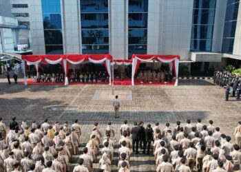 Menteri Nusron hadiri upacara peringatan Hantaru 2025. (dok. atrbpn)