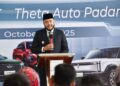 Wako Fadly Amran saat beri sambutan pada pembukaan showroom mobil Chery di Padang. (dok. Prokopim)