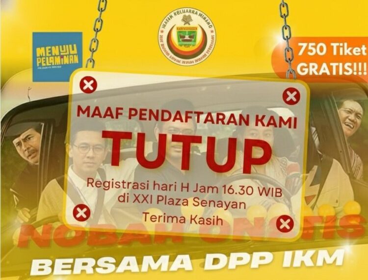 Pendaftaran Nobar Film “Menuju Pelaminan” Ditutup, Andre Rosiade Apresiasi Antusiasme Warga Minang 1 Pendaftaran nobar Film Menuju Pelaminan ditutup. (Foto: Ist)