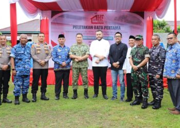 Peletakan batu pertama pembagunan Kopdes Merah Putih di Padang. (dok. Prokopim)