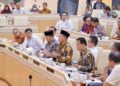 Menteri Nusron dan jajaran saat RDP dengan Komisi II DPR RI. (dok. istimewa)