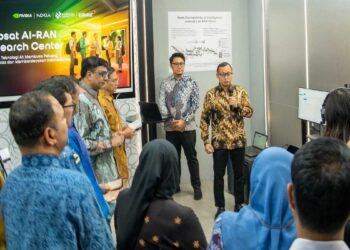 Kolaborasi tiga perusahaan di Indosat AI-RAN Research Center. (dok. istimewa)