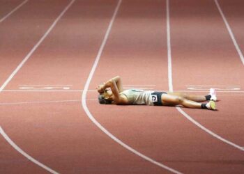 Atlet atletik Indonesia usai mencapai garis finis. (dok. Kemenpora)