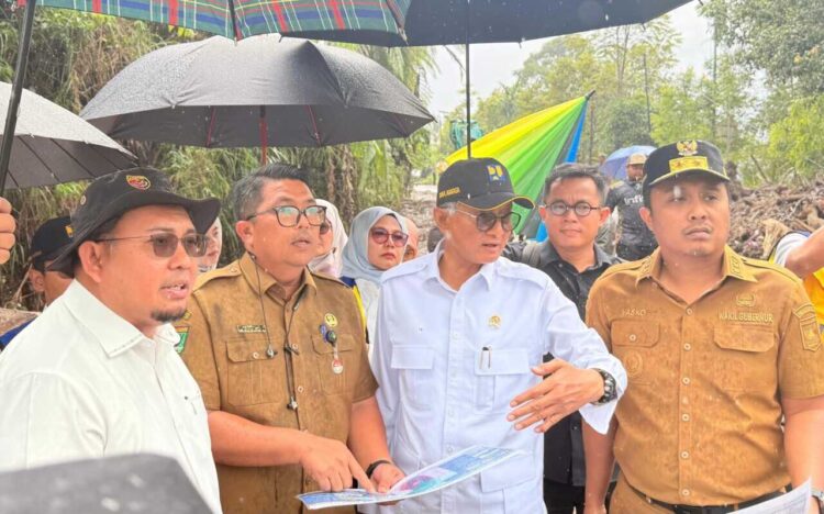 Dampingi Menteri PU Tinjau Lokasi, Andre Rosiade: Pembangunan Jembatan dan Jalan Malalak Pascagalodo Diambil Alih Presiden Prabowo 1 Andre Rosiade mendampingi Menteri PU Dody Hanggodo meninjau kondisi jalan Malalak pascalongsor. (Foto: Tim AR)