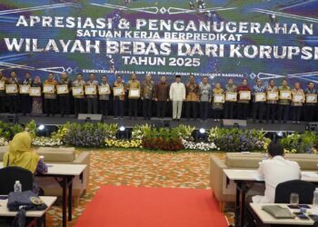 24 Satker ATR/BPN Terima Predikat WBK, Menteri Nusron Imbau untuk Jaga Kualitas Layanan 3 Penganugrahan Predikat Satker WBK Kementerian ATR/BPN, (dok. istimewa)