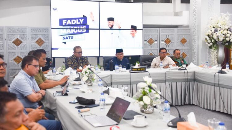 Rapat koordinasi terkait huntap. (dok. istimewa)