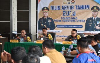 Rilis akhir tahun Polres Nias 2025. (dok. istimewa)