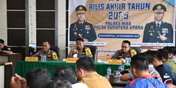 Rilis akhir tahun Polres Nias 2025. (dok. istimewa)