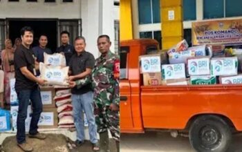 BRI Simpang Empat bantu korban longsor dan banjir. (dok. istimewa)