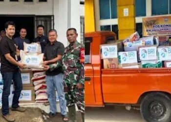 BRI Simpang Empat bantu korban longsor dan banjir. (dok. istimewa)