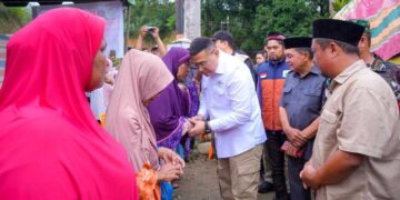 Wamen Ossy serahkan bantuan bencana di Sumut. (dok. istimewa)