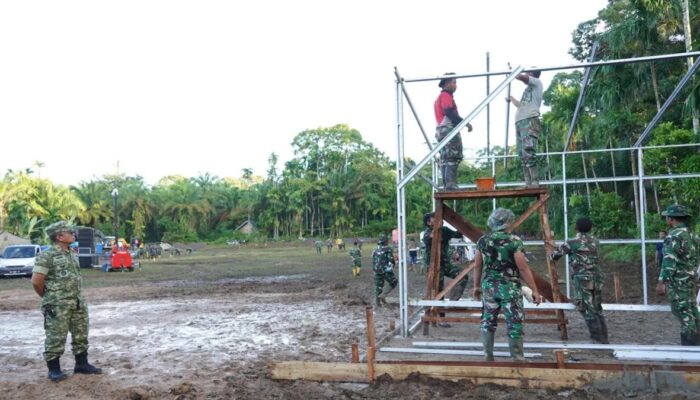 Percepat Pembangunan Huntara di Agam, TNI Kerahkan 100 Personel