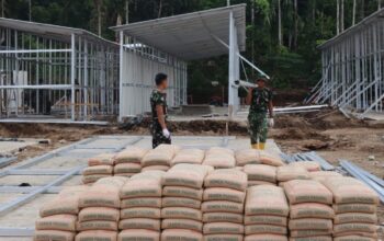 Pembangunan huntara pascabencana di Sumbar. (dok. istimewa)