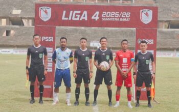 Pertandingan Liga 4 Sumbar yang digelar di Stadion Utama Sumbar Sikabu. (dok. istimewa)