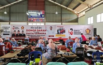 Donor darah dalam perayaan HUT Gerindra. (dok. istimewa)