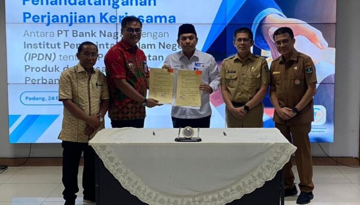 Bangun Kemitraan Strategis, Bank Nagari-IPDN Kampus Sumbar Lakukan PKS