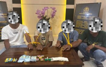 Empat pelaku judi beserta barang bukti telah diamankan Polres Agam di dua lokasi berbeda, Kamis (19/2/2026). (ANTARA/HO/Humas Polres Agam)