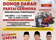 Gerindra Sumbar Gelar Donor Darah HUT ke-18, Andre Rosiade Targetkan Pecahkan Rekor MURI